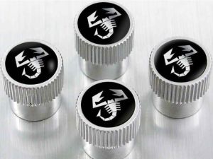 Genuine Mopar Valve Stem Caps Silver With Scorpion Logo