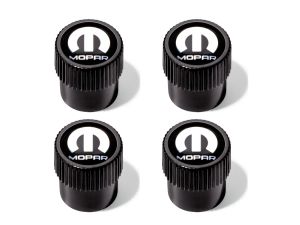 Genuine Mopar Wheel Valve Stem Caps Mopar Logo Silver