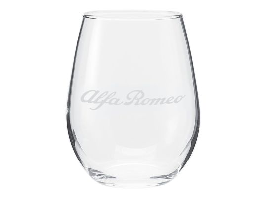 Genuine Mopar Stemless Wine Glass With Alfa Romeo Script Logo