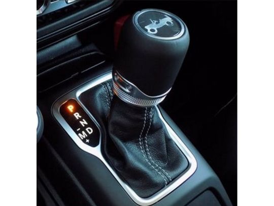 Authentic Mopar Automatic Transmission Shift Knob & Boot Black Leather & White Stitching Sahara