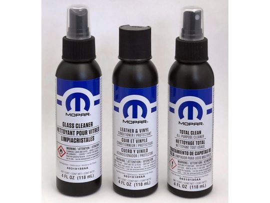 Genuine Mopar Car Care Kit With Glass Cleaner / Leather & Vinyl Conditioner & Protectant / Total Clean