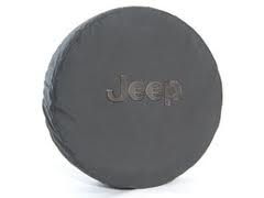 Genuine Mopar Spare Tire Cover Anti-Theft Black Denim W/ Black Jeep Logo