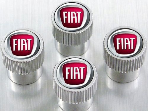 Genuine Mopar Valve Stem Caps Kit Of Four Polished Chrome Silver With Fiat Logo