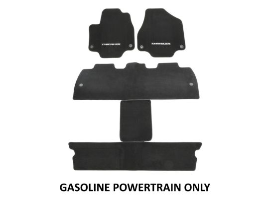 Genuine Mopar Floor Mats For Gasoline Powertrain Black With Chrysler Logo First Second And Third Rows