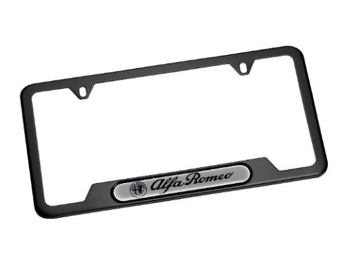 Genuine Mopar License Plate Frame - Black With Alfa Romeo Logo