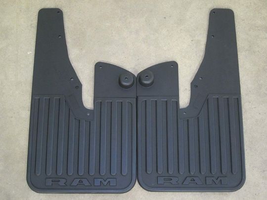 Genuine Mopar Front Splash Guards Kit Of Two Black With RAM Logo For Trucks With Fender Flares