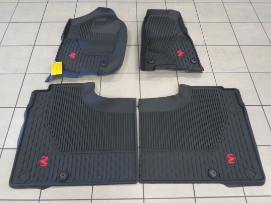 Genuine Mopar All-Weather Slush Mats Crew Cab TRX Black With Red Rams Head