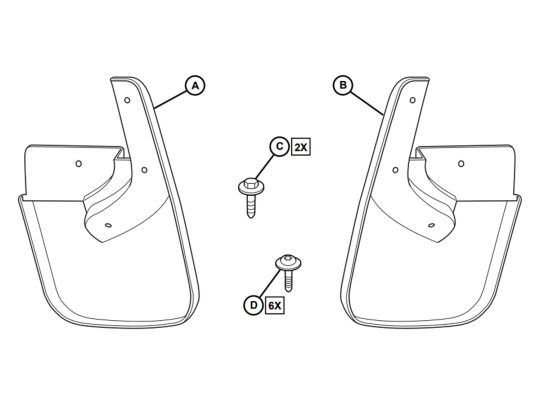 Genuine Mopar Splash Guards For 4XE PHEV Rear